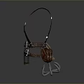 Traditional Dark Brown Leather Harness With Straps Metal Buckles And Bells