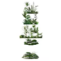 Lush Tropical Plant Combinations Featuring Ferns Green Palms And Natural Stones For Landscaping