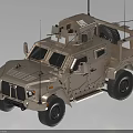 Durable Sand Colored Armored Utility Vehicle With Roof Equipment And Off Road Tires