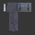 Traditional Wooden House Exterior With Gray Tile Roof And Attached Wing Structure
