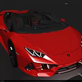 Red Convertible Sports Car With Sleek Design Front Headlights And Luxury Brand Logo