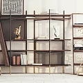 Light Luxury Bookshelf Decorative Bookshelf 3d model