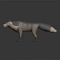 3D Wolf Character With Gray Brown Fur And Blue Eyes In Standing Pose