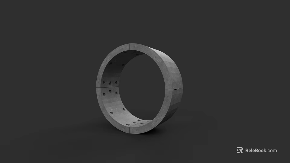 Garden Landscape Design With Circular Concrete Ring Decorative Architectural Feature 3d model 