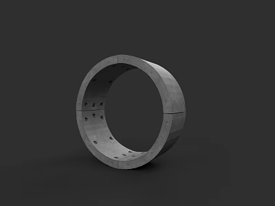 Garden Landscape Design With Circular Concrete Ring Decorative Architectural Feature 3d model