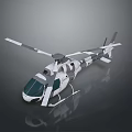 Modern Military Style Helicopter With Camouflage Paint Rotor And Landing Gear