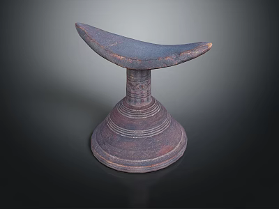Traditional Handcrafted Household Decorative Item With Carved Base And Textured Brown Surface 3d model