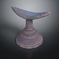 Traditional Handcrafted Household Decorative Item With Carved Base And Textured Brown Surface