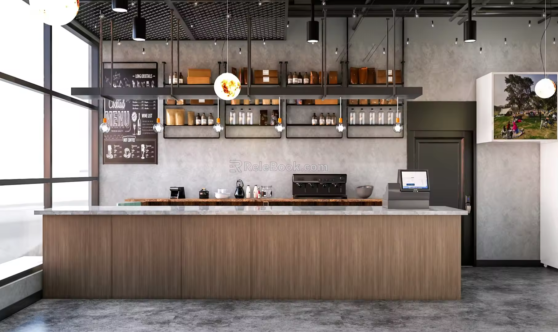 Industrial Wind Bar Counter Bar Cashier Desk Reception Desk 3d model