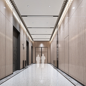 modern elevator hall elevator car 3d model