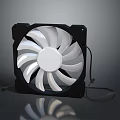 Electronic Cooling Fan With Black Frame And White Blades For Computer Systems 3d model