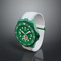 Stylish Green Dial White Strap Fashion Watch with Modern Design for Daily Wear