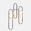 Modern Chandeliers with Geometric Shapes Metal Frames and Glass Elements Design 3d model