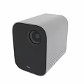 White And Black Portable Projector With Front Lens And Side Ventilation Holes Design