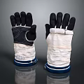 White And Black Gloves With Blue Trim And RETO Branding Design