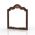 Vintage Wooden Vanity With Intricate Carved Mirror Frame And Decorative Design