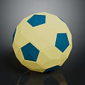 Geometric Yellow And Blue Soccer Ball As Sports Equipment For Training And Games