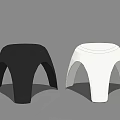 Modern Stool Shoe Changing Stool Low Stool 3d model