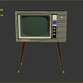 Vintage TV Set With Tripod Stand Wooden Frame And Classic Dials