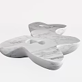 Unique Flower Shaped Marble Coffee Table With Modern Aesthetic And Elegant Smooth Surface 3d model