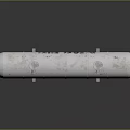 White Cylindrical Diesel Fuel Tank with Supports and Industrial Design