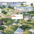 Modern Park Landscape Design With Lush Trees Green Lawns And Walking Paths
