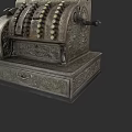 Vintage Mechanical Cash Register As Classic Commercial Equipment With Ornate Metal Design