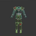 Medieval Knight Armor With Shiny Metal Chest Plate And Red Emblem