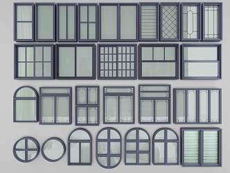 Modern windows 3d model