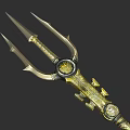 PBR Next Generation Poseidon Trident Poseidon Gun Spear Poseidon Long Handle Weapon Cold Weapon Artifact 3d model
