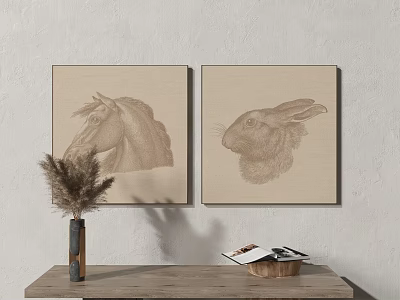 New Chinese Animal Painting Abstract Decorative Painting 3d model