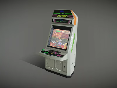 ASTRO CITY Retro Arcade Machine With Classic Game Display And Control Panel For Entertainment 3d model