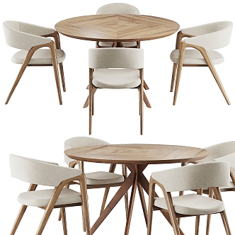 Nordic Dining Tables and Chairs 3d model