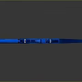 Modern Blue Tactical Submachine Gun With Metallic Finish Black Grip And Yellow Components
