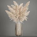 Elegant Pampas Grass Decorative Set With Metallic Vase For Interior Styling