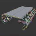 White Panel Structure With Metal Support Frames And Multiple Bracket Designs