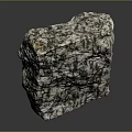 Natural Textured Stone Block With Gray And White Patterns For Decorative Use 3d model