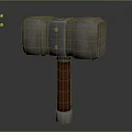 Heavy Duty Hardware Tool Hammer With Square Head Golden Rivets And Brown Handle