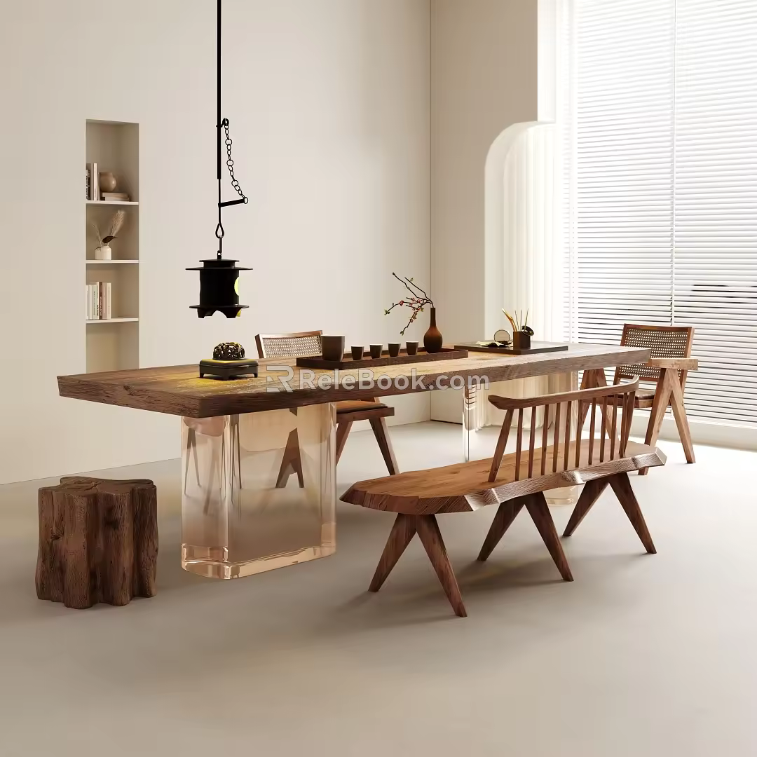 Tea Table and Chair Combination 3d model