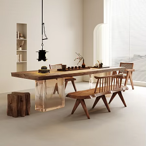 Tea Table and Chair Combination 3d model