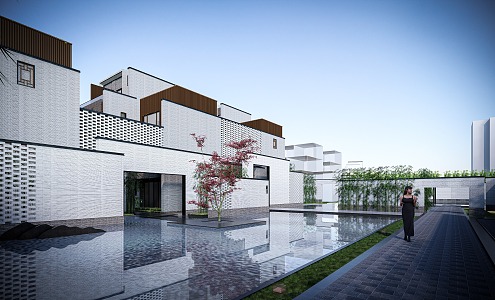 New Chinese Townhouse Residence 3d model