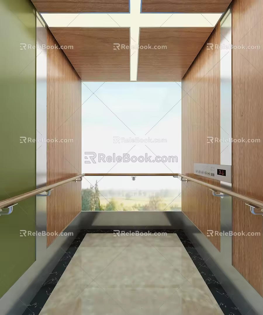Modern elevator car 3d model