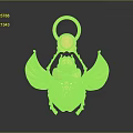 Golden Beetle Shaped Daily Life Accessory With Wings And Ring Top