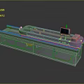 Automatic pipe cutting machine with conveyor belt and control panel 3d model