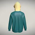 Stylish Green Hoodie With Yellow Hood And Purple Pocket Details