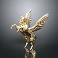 Golden Pegasus Statue Metallic Decorative Furniture Ornament For Home Interior Decor