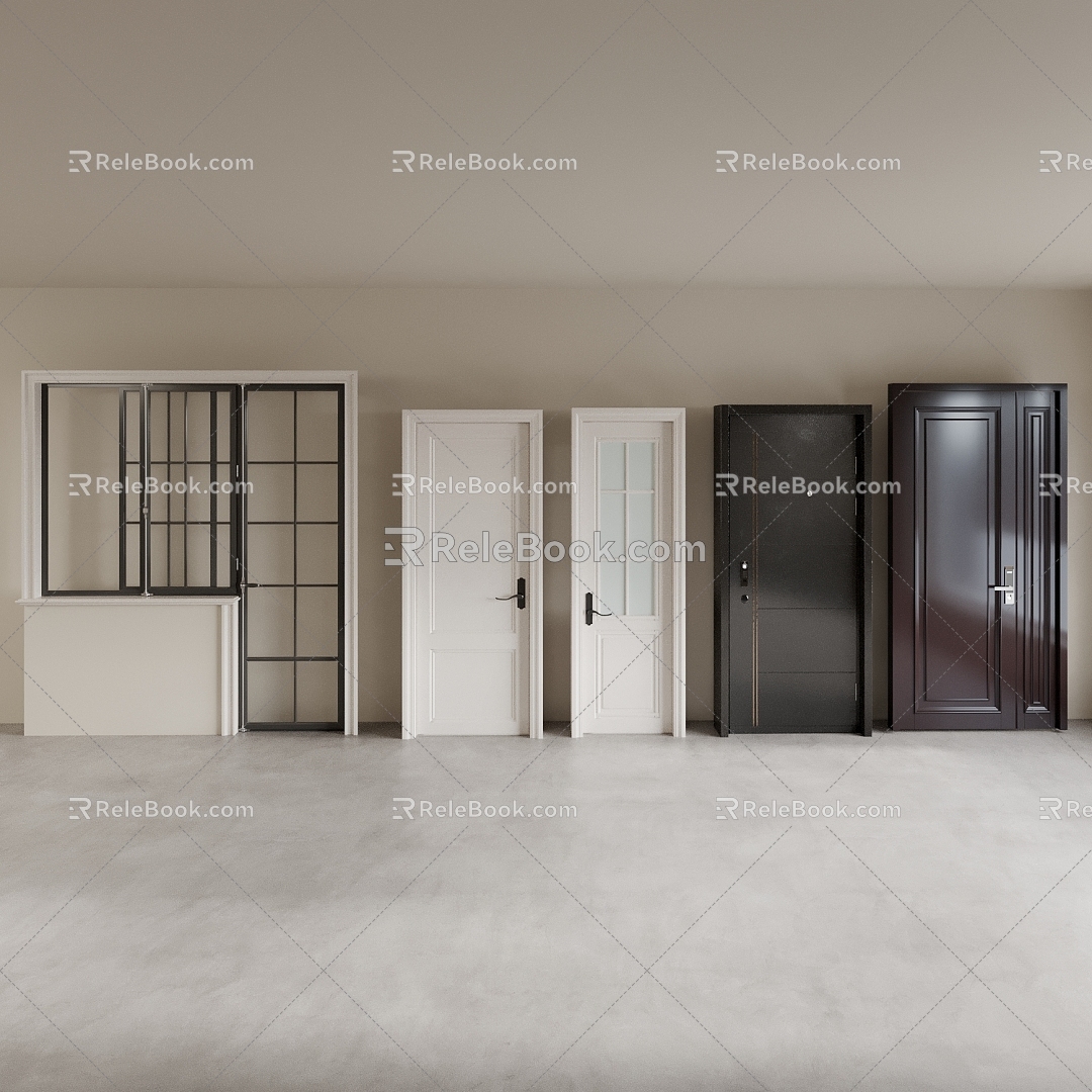 Door outdoor door interior door swing door sliding door balcony door 3d model