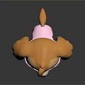 Cute Cartoon Dog Toy Figure In Pink Costume With Mask And Wings