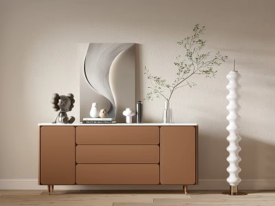 Entrance Cabinet Shoe Cabinet Sideboard Wall Decorative Pendant Ornaments Bucket Cabinet Cream Decorative Cabinet Low Cabinet Sideboard 3d model