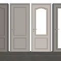 Modern Light Gray Hinged Doors With Various Panel And Glass Designs For Home 3d model